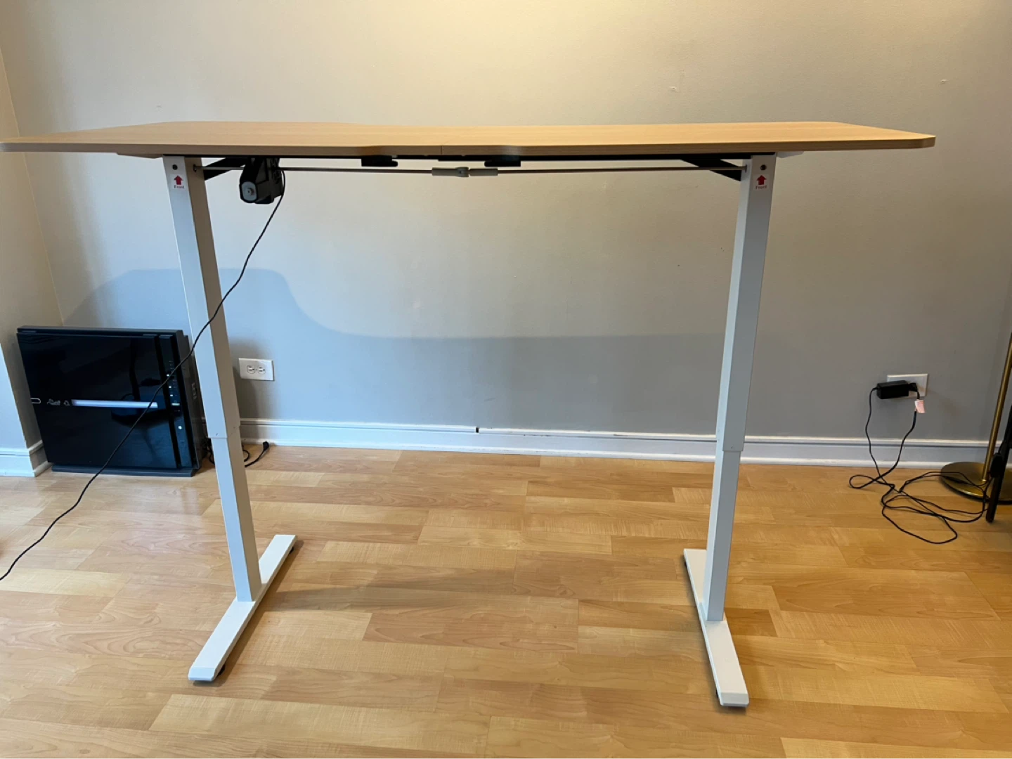 Adjustable Standing Desk - Light Wood Top
