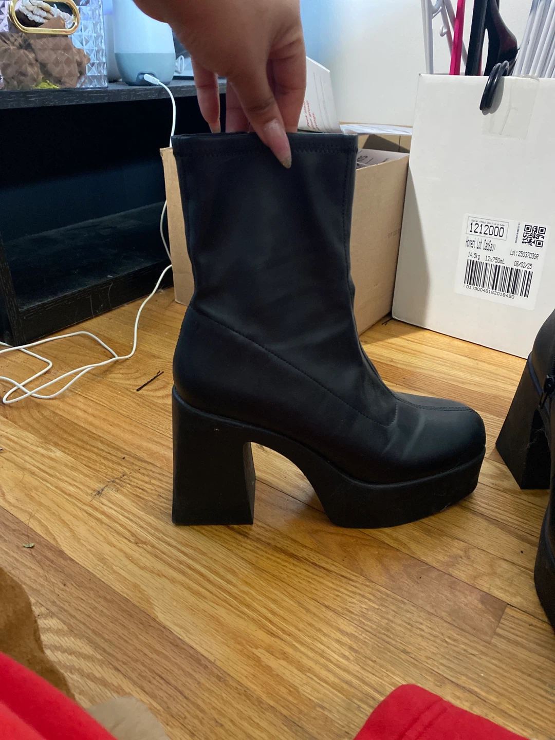 Black Platform Ankle Boots - photo 3