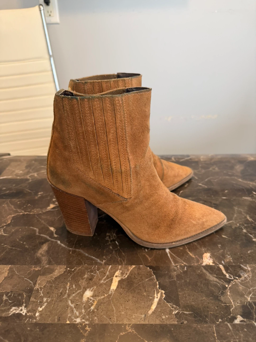 Brown Suede Ankle Boots Size 38