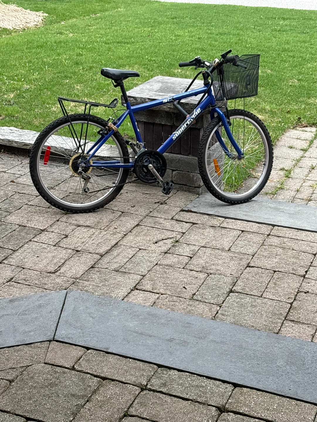 Supercycle Blue Mountain Bike with Basket and Rack