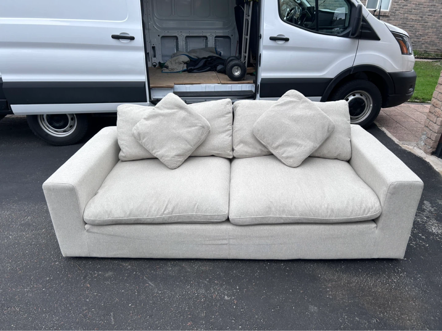 Structube Soft Contemporary 3-Seater Sofa - Cream - photo 4