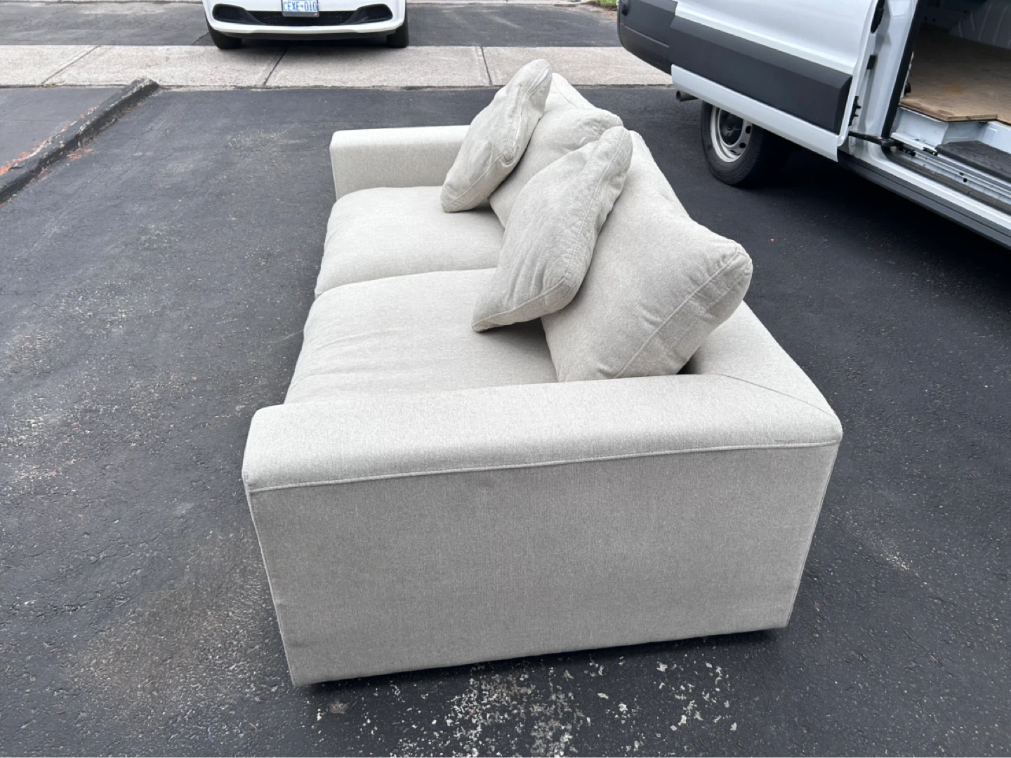 Structube Soft Contemporary 3-Seater Sofa - Cream - photo 5