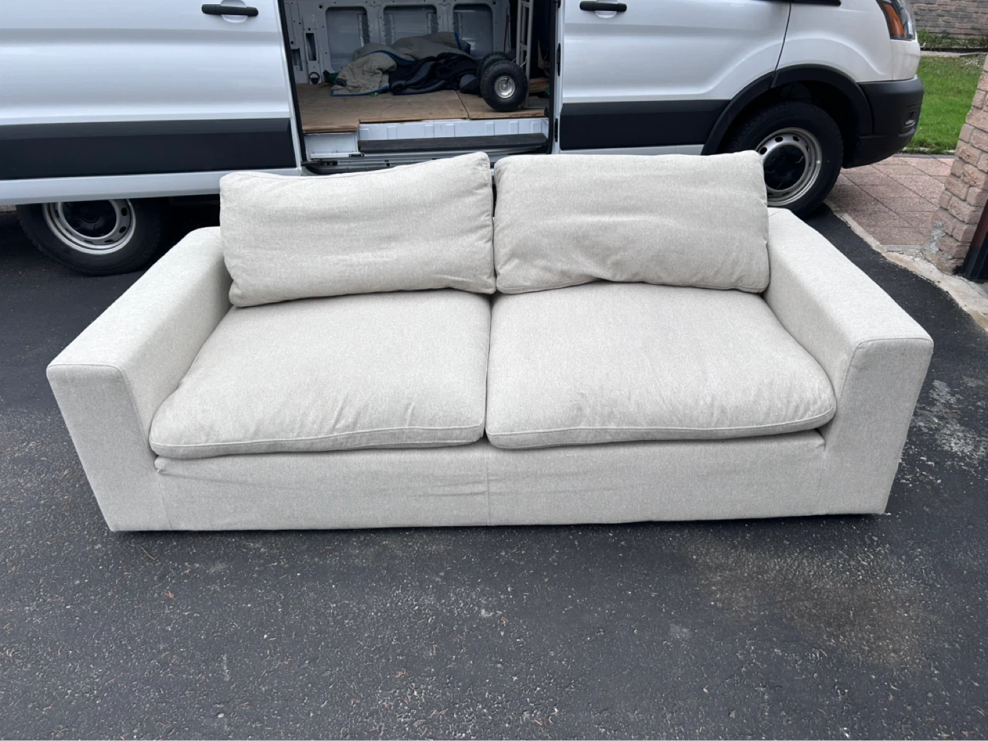 Structube Soft Contemporary 3-Seater Sofa - Cream - photo 3