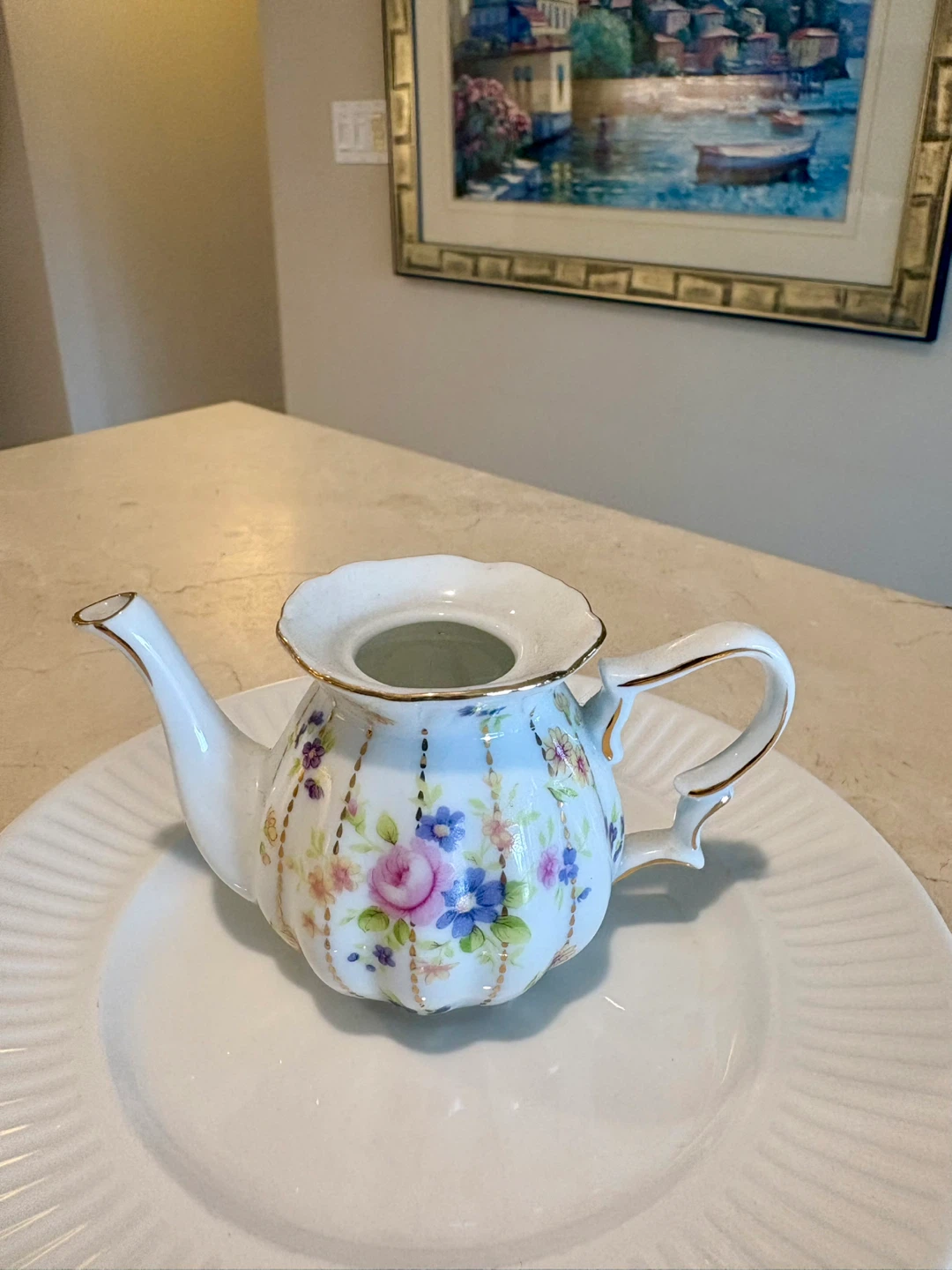 T. Limoges Floral Mini Teapot