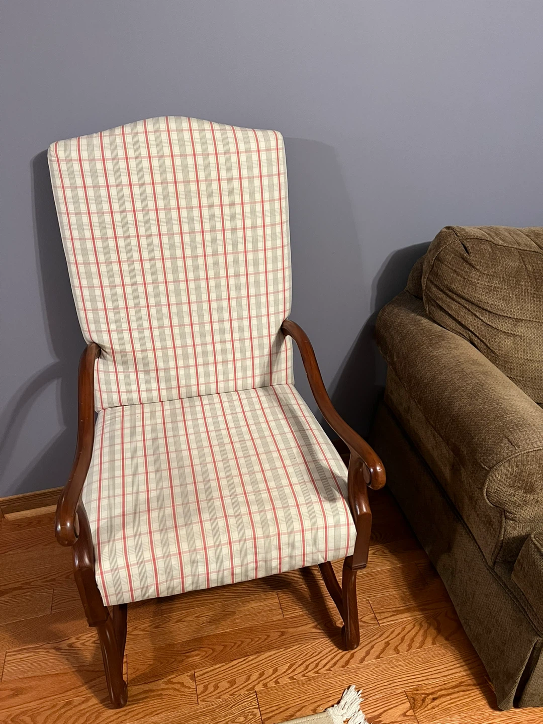 REDUCED! Armchair with Plaid Upholstery
