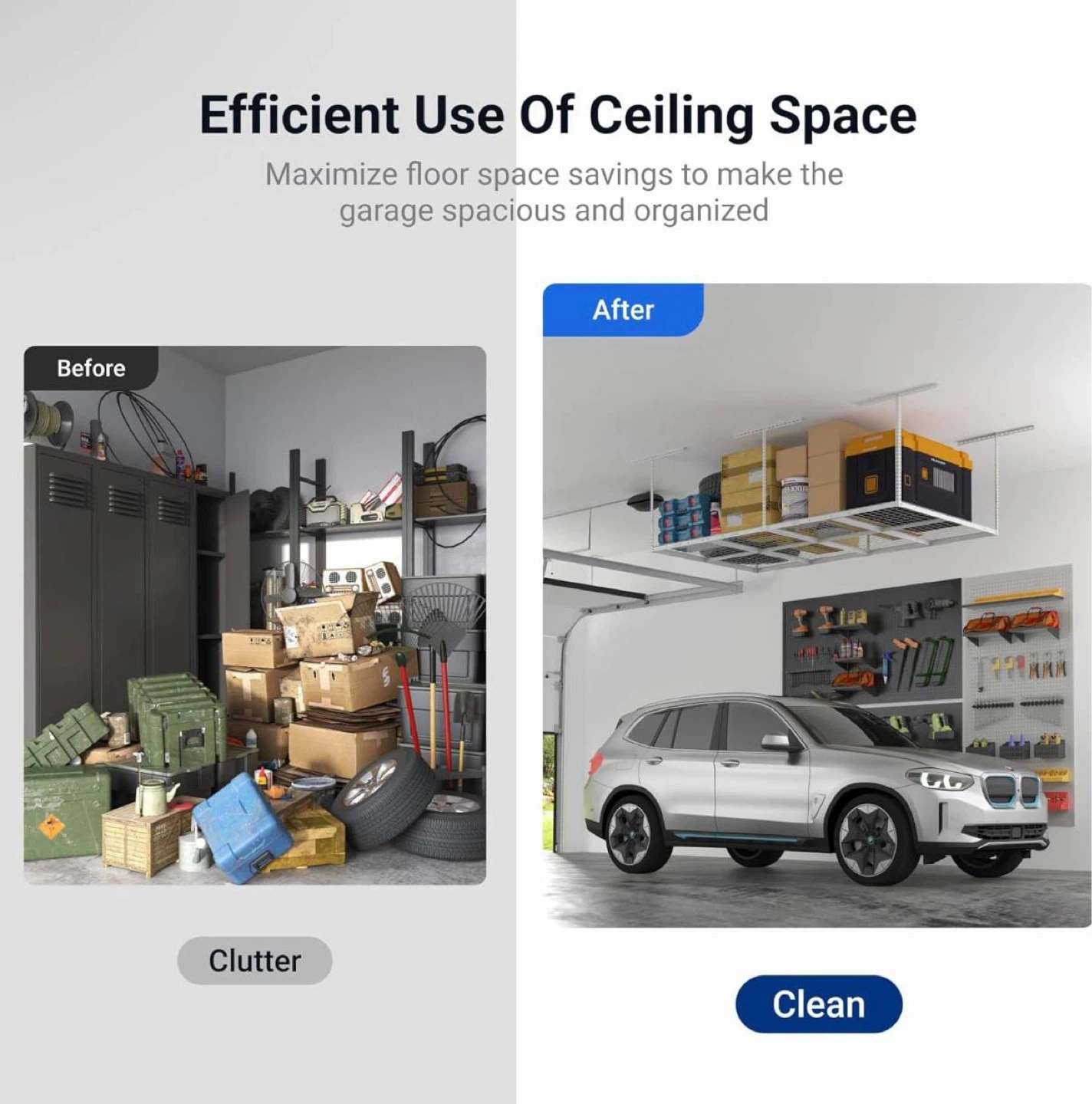 4’x8’ Ceiling Storage Rack | Heavy Duty Garage Storage - photo 2