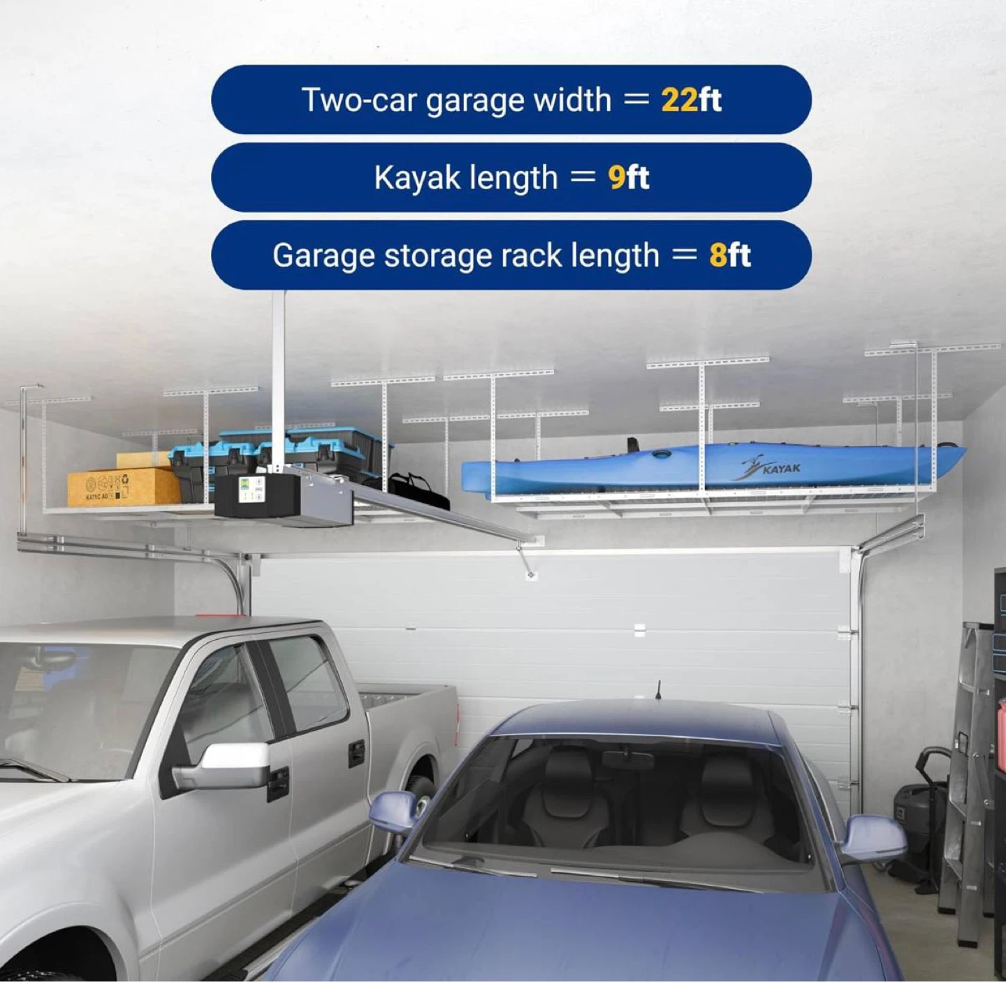 4’x8’ Ceiling Storage Rack | Heavy Duty Garage Storage - photo 3