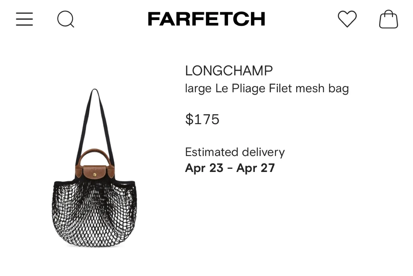 Longchamp Le Pliage Filet mesh-knit bag