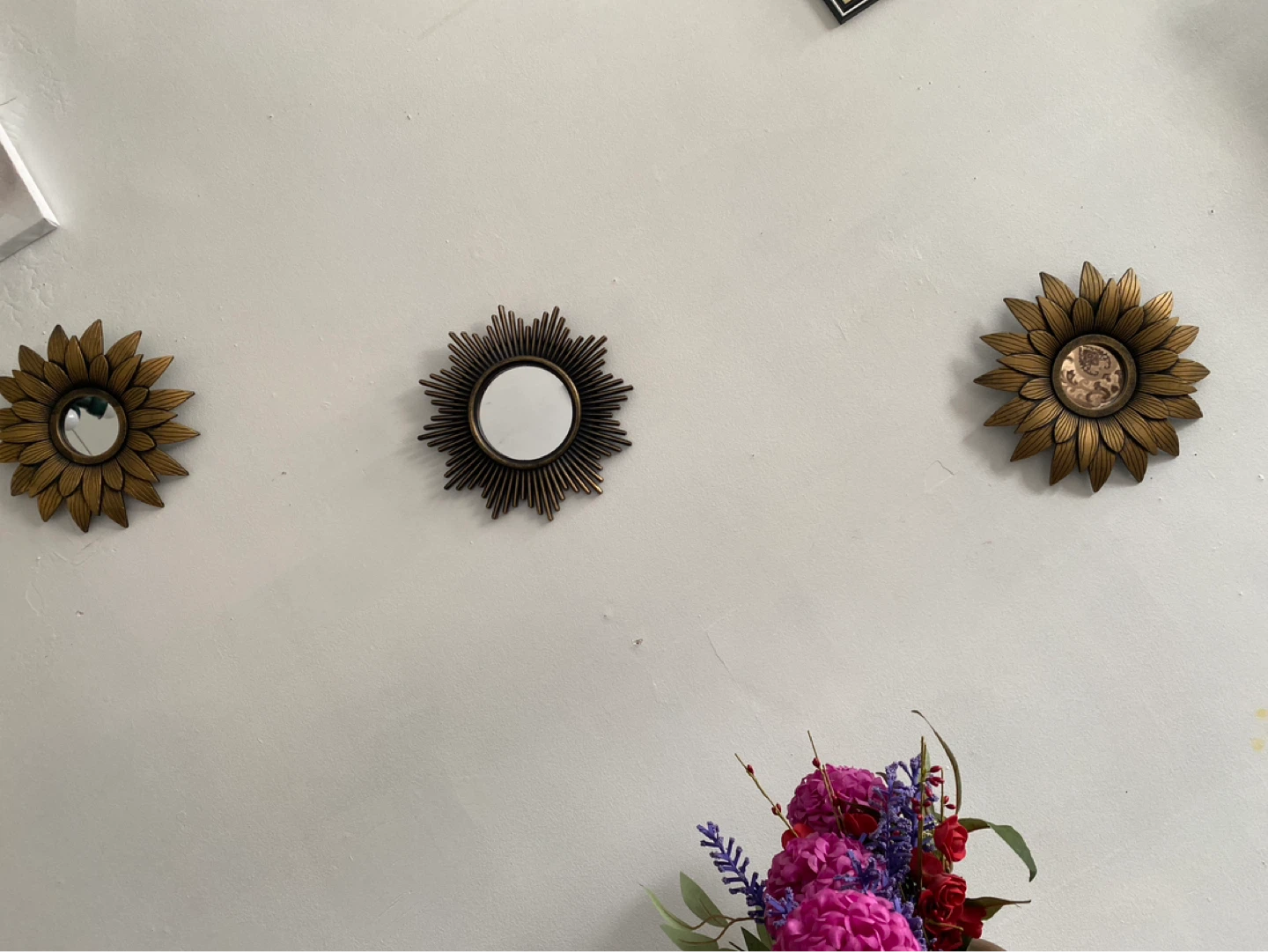 Set of 3 Decorative Sunburst Mirrors