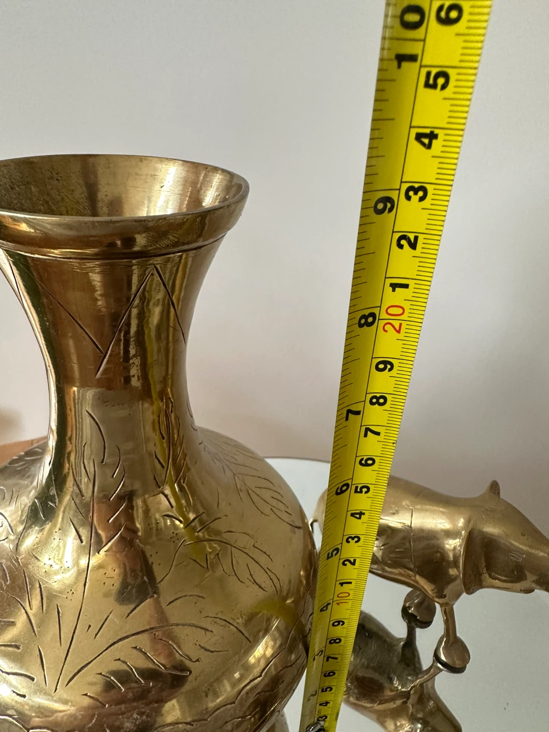 Brass Vase  and 2 Elephants - photo 4