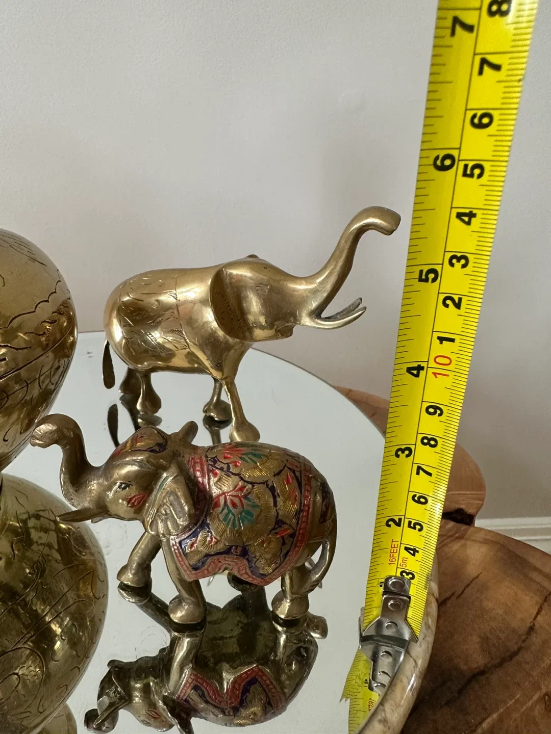 Brass Vase  and 2 Elephants - photo 3