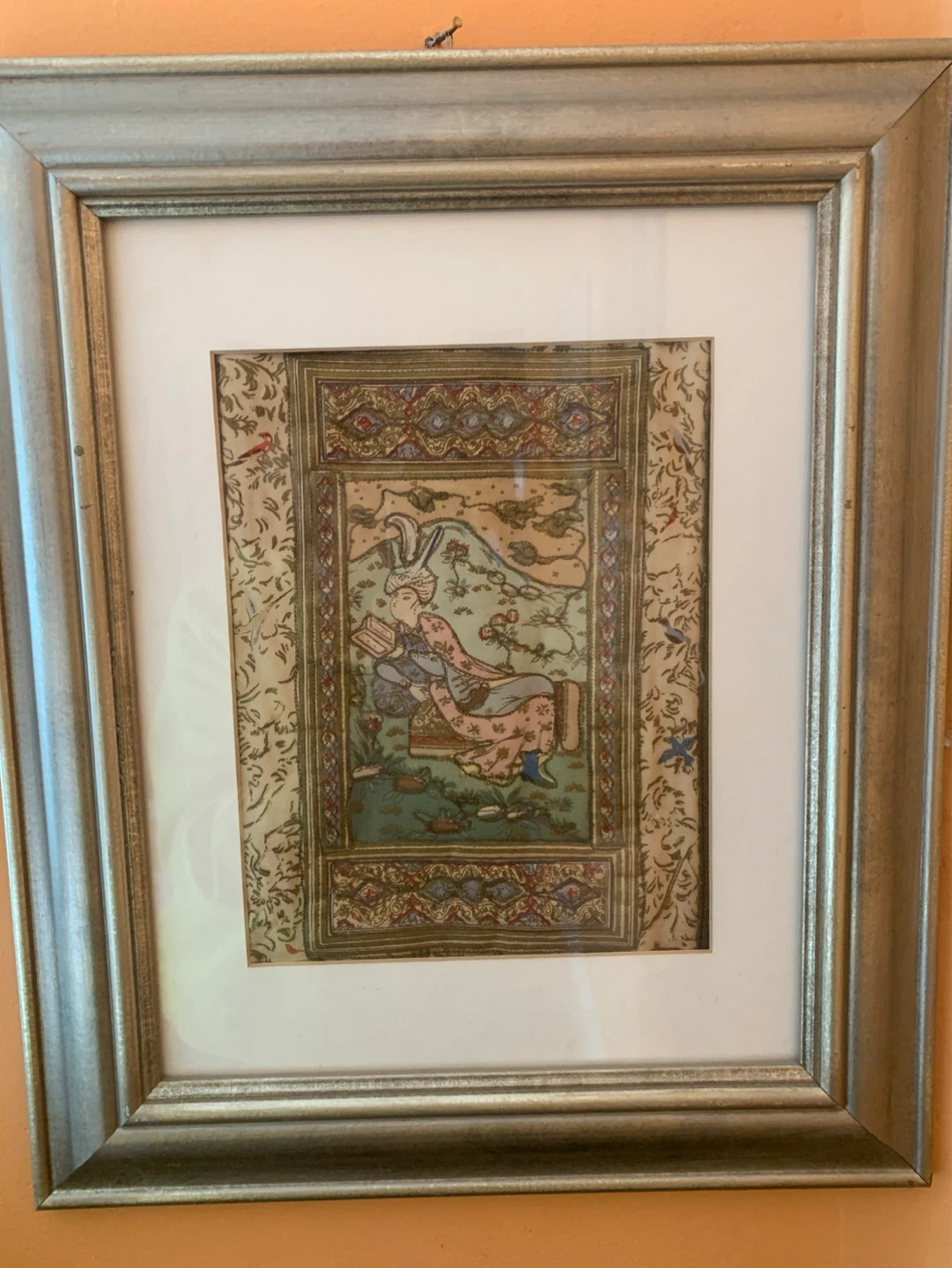 Framed  Persian Silk Embroidery