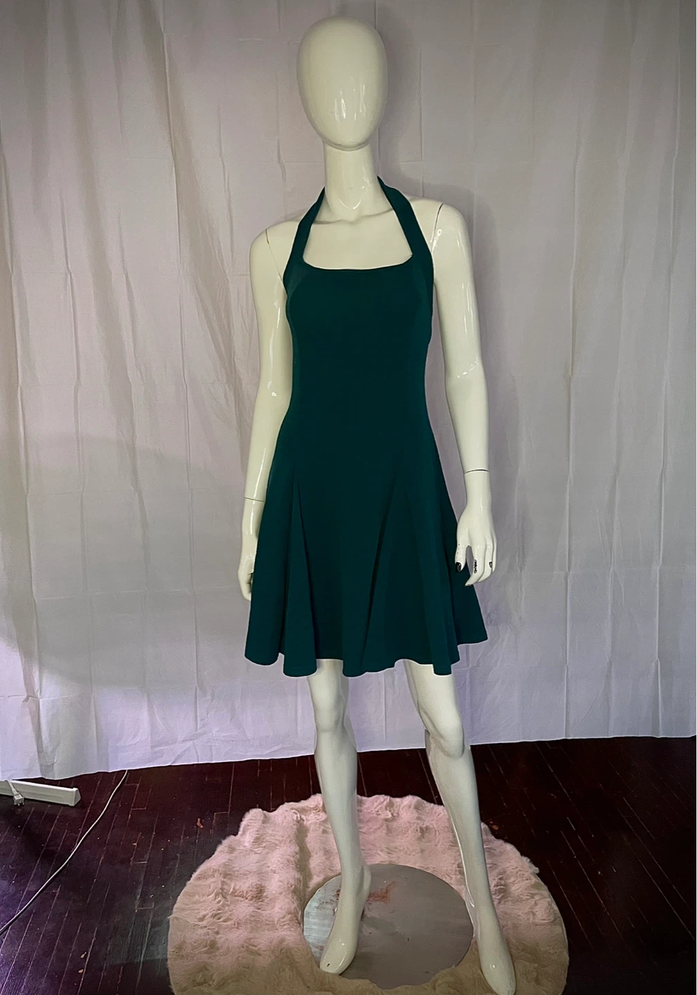 Green Halter Neck Mini Dress