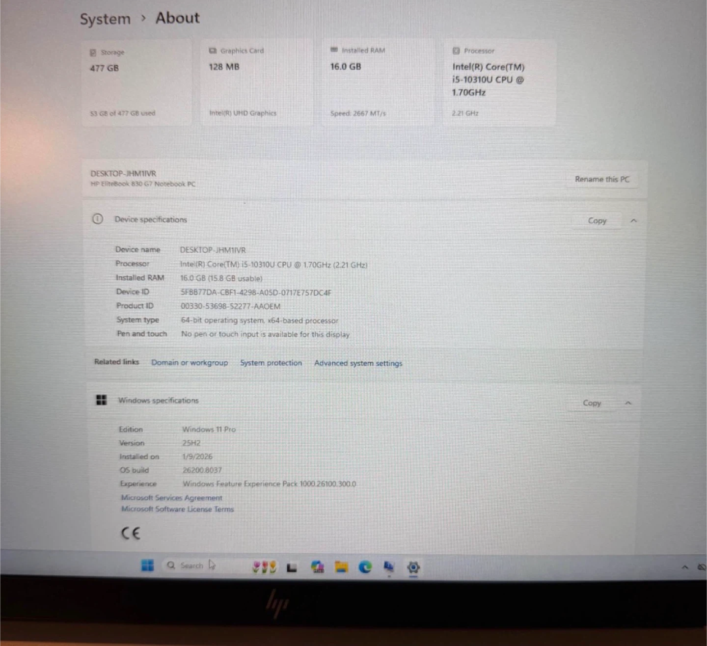 Hp EliteBook 830 G7 i5 16GB 512GB- - photo 4