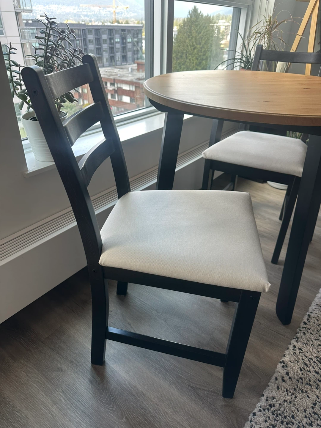Round Wooden Dining Table with 2 Chairs - photo 2