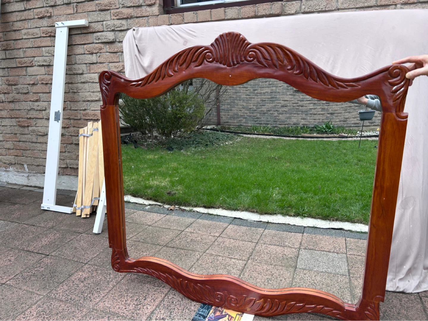 Chinese Hard Wood Mirror - photo 2