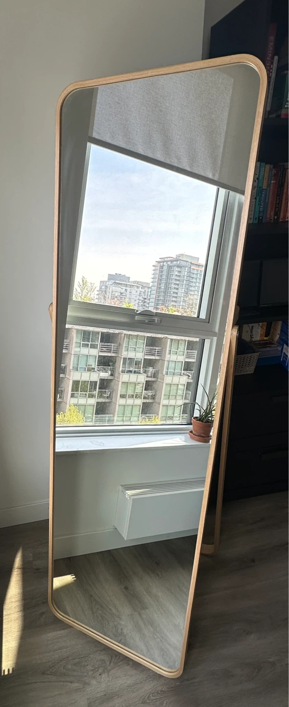 Full Length Standing Mirror with Wood Frame