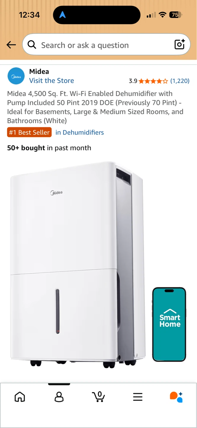 Midea 50 Pint Dehumidifier with Pump - photo 4