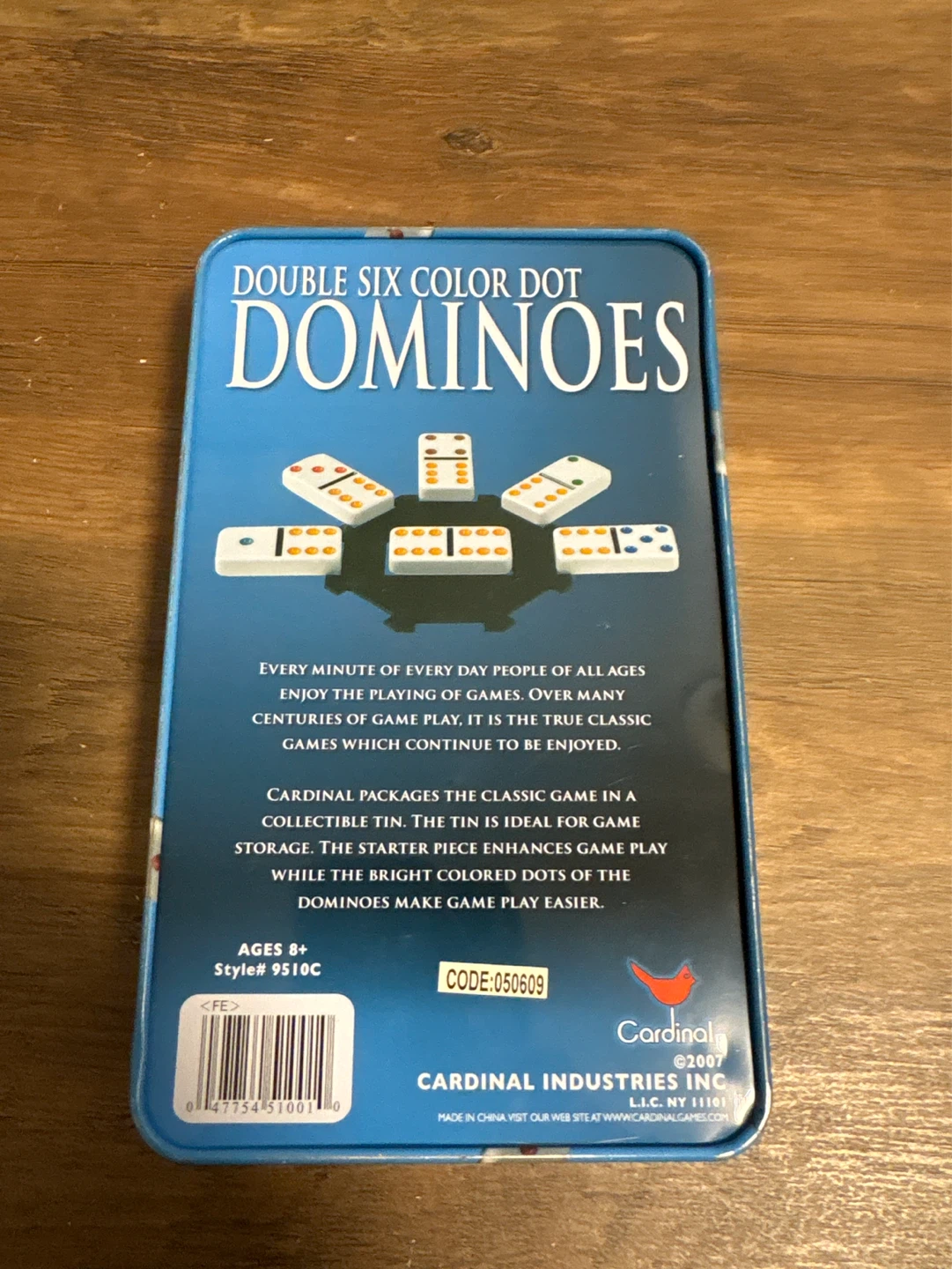 Cardinal Double Six Color Dot Dominoes in Tin - photo 2