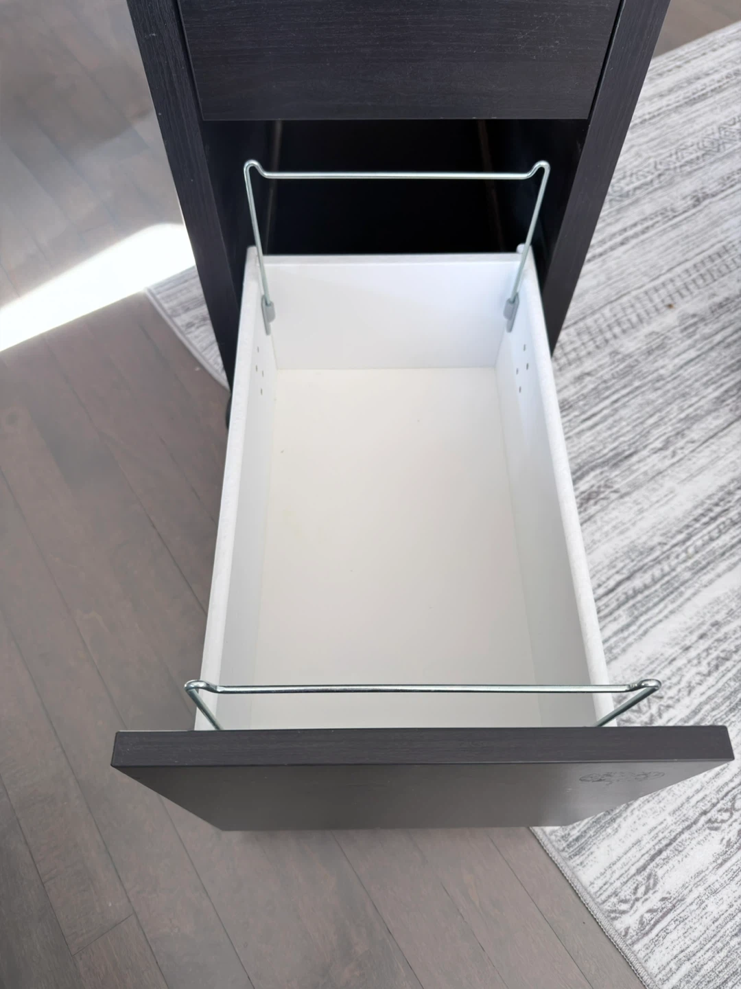 Dark Brown 4-Drawer Rolling Filing Cabinet - photo 2