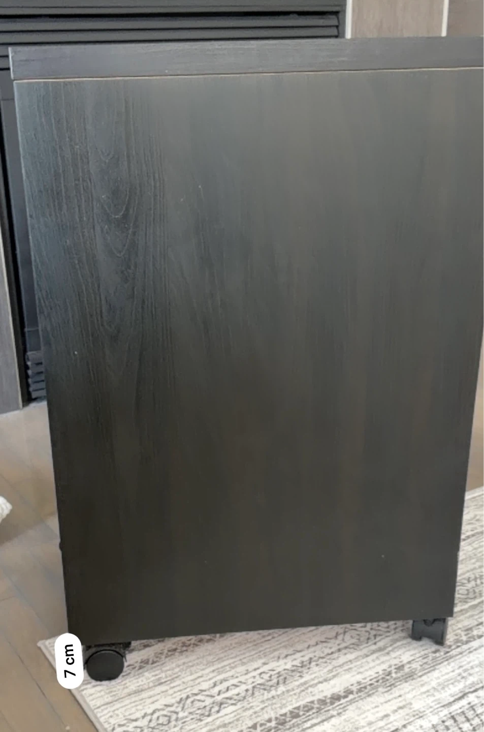Dark Brown 4-Drawer Rolling Filing Cabinet - photo 4