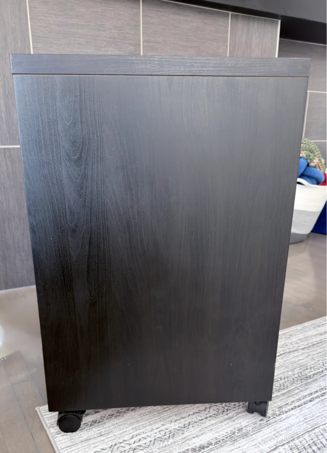 Dark Brown 4-Drawer Rolling Filing Cabinet - photo 3
