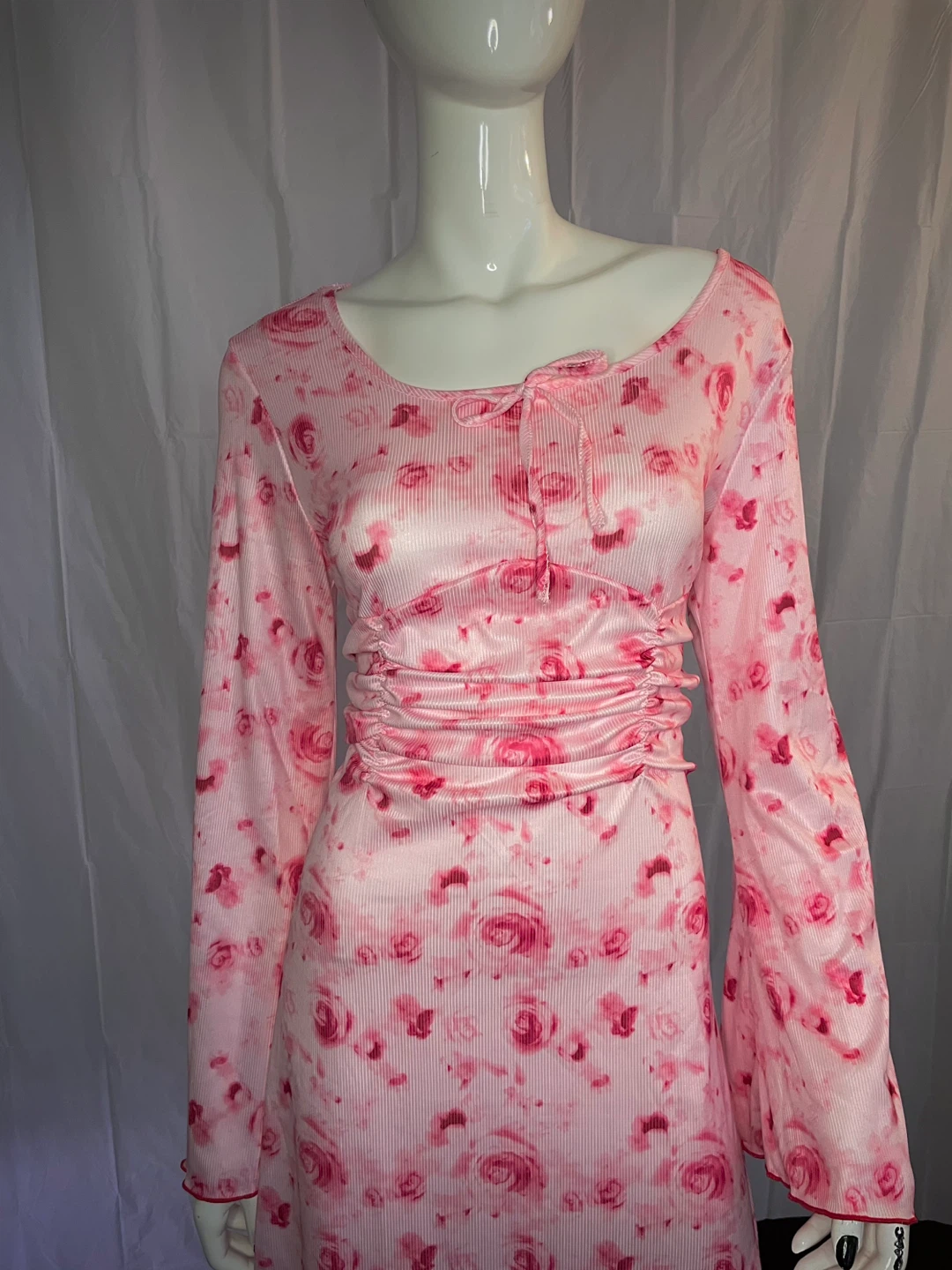 Pink Floral Long Sleeve Dress - photo 3
