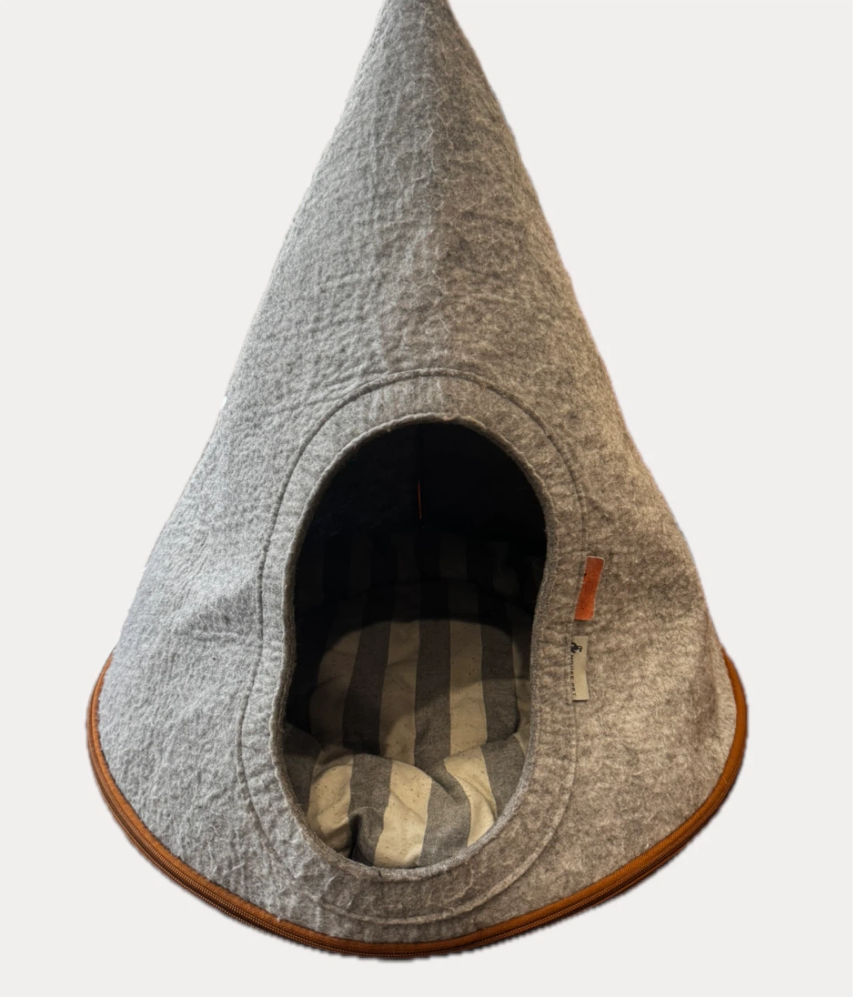 Grey Felt Cat Bed Tent