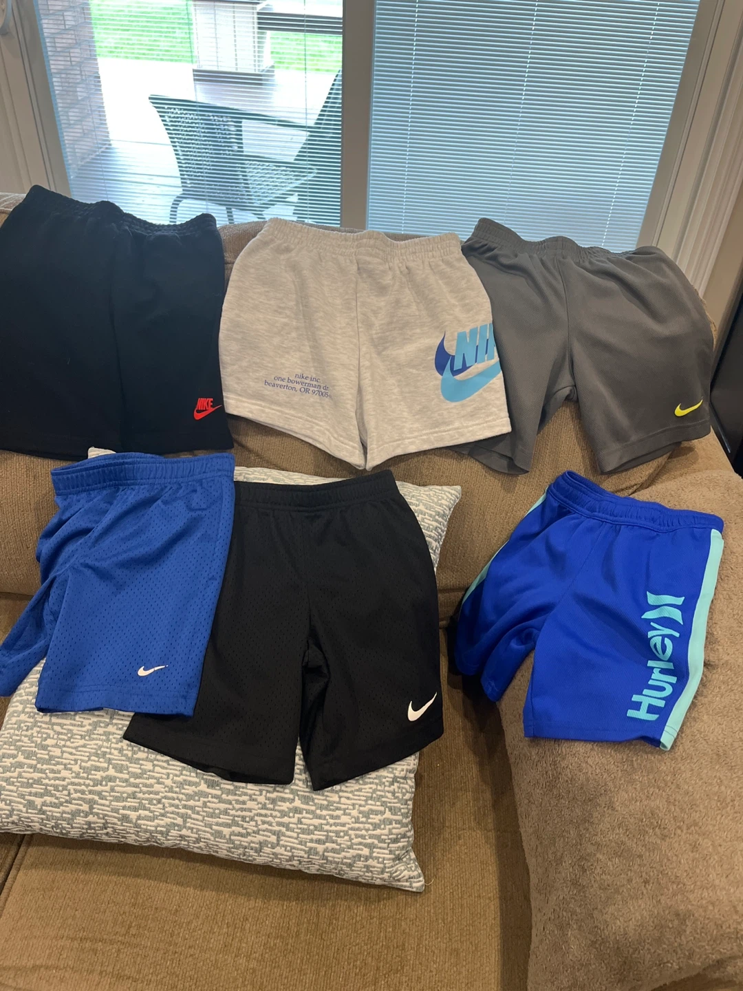 Kids Athletic Shorts: Nike & Hurley bundle