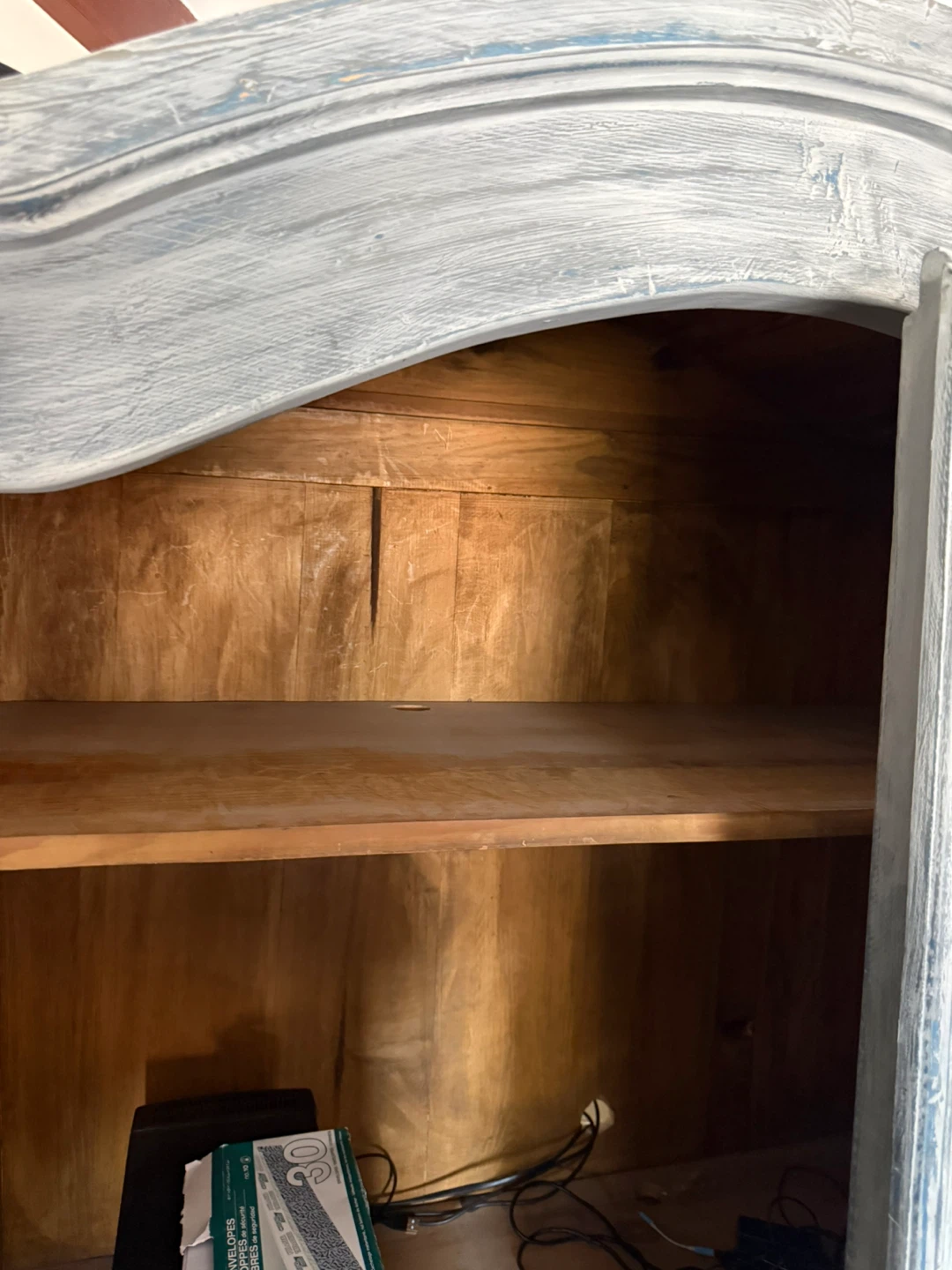 Distressed Grey Armoire with Doors and Drawers - photo 3