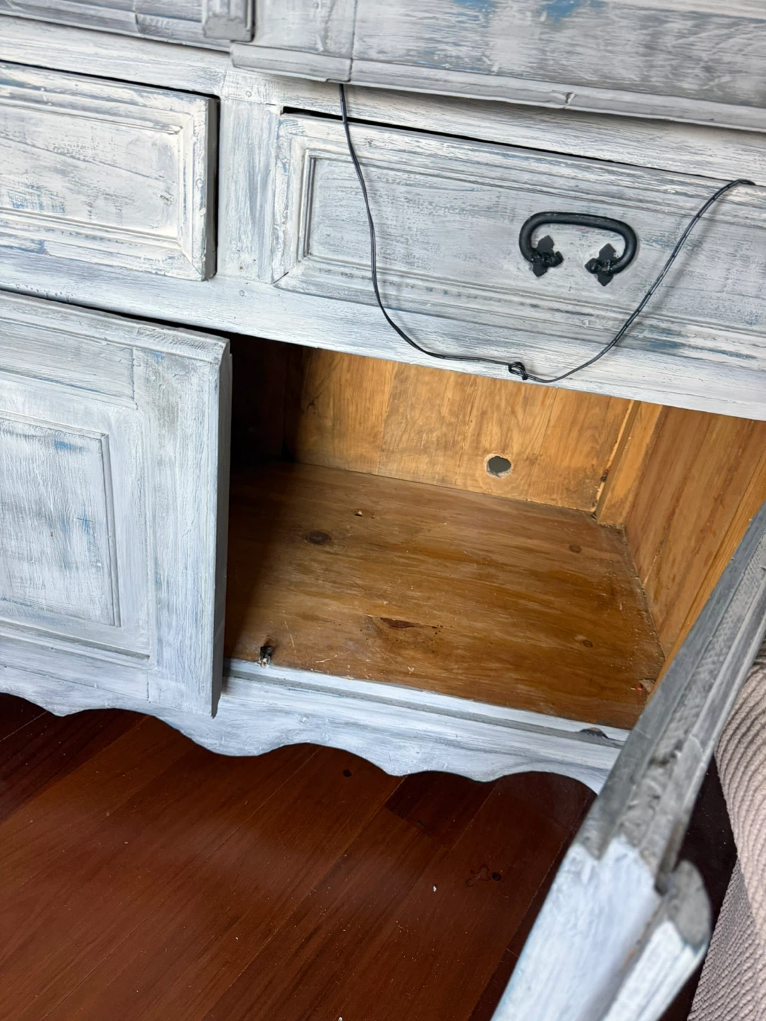 Distressed Grey Armoire with Doors and Drawers - photo 4