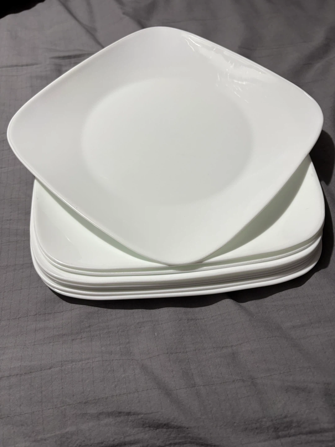 Corelle White Square Dinner Plates and Bowls Set