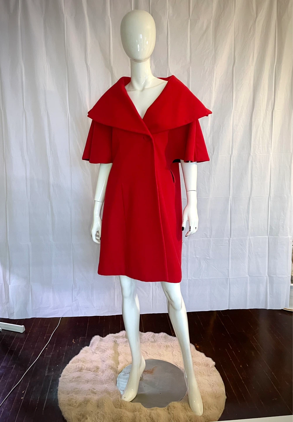 Women's Red Cape Coat