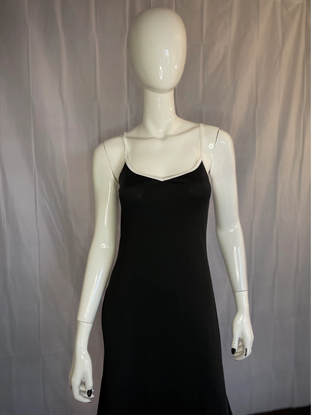 Black Slip Dress with White Trim - photo 2