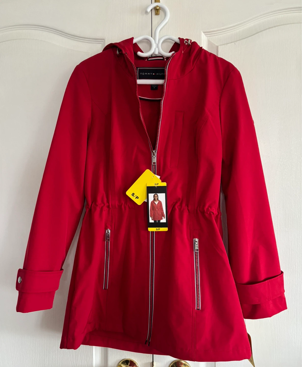 Tommy Hilfiger Red Hooded Jacket - Small/Petite