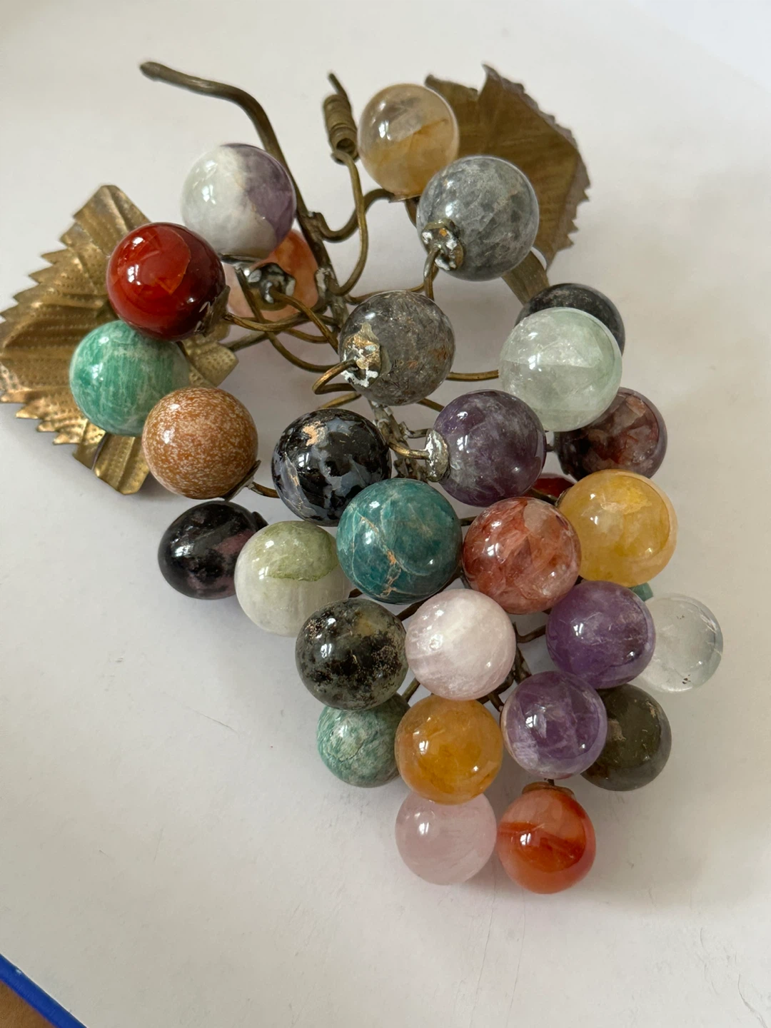 vintage semi-precious stone grapes Each 49 - photo 2