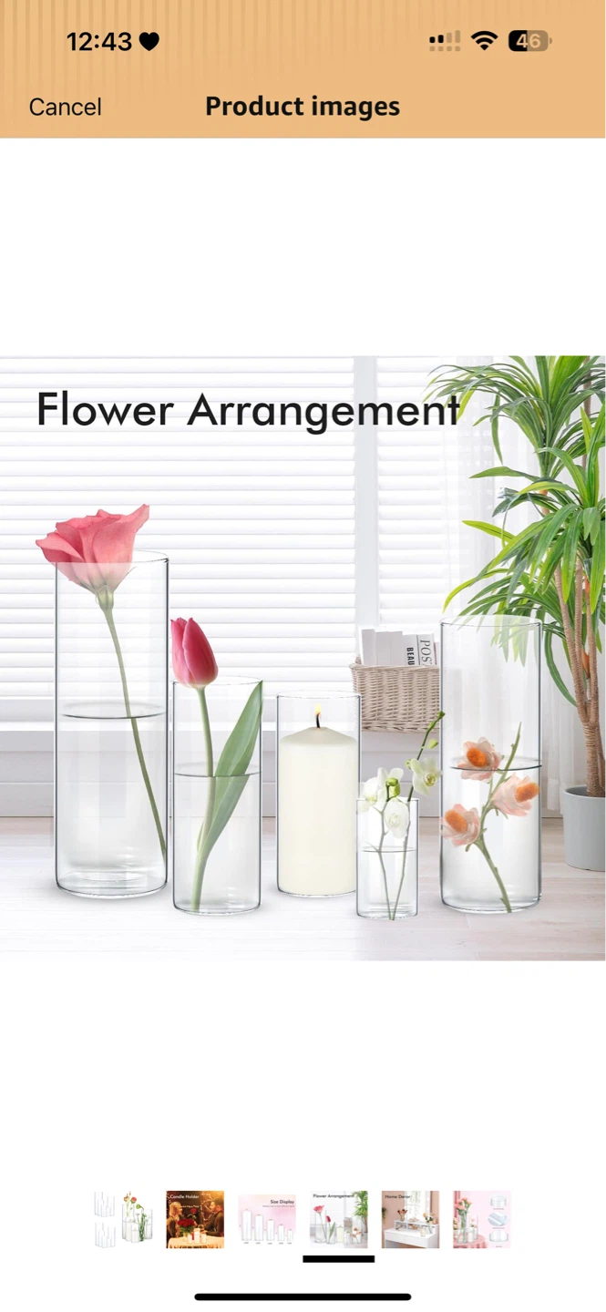Set of 10 Clear Glass Cylinders Vases - photo 4