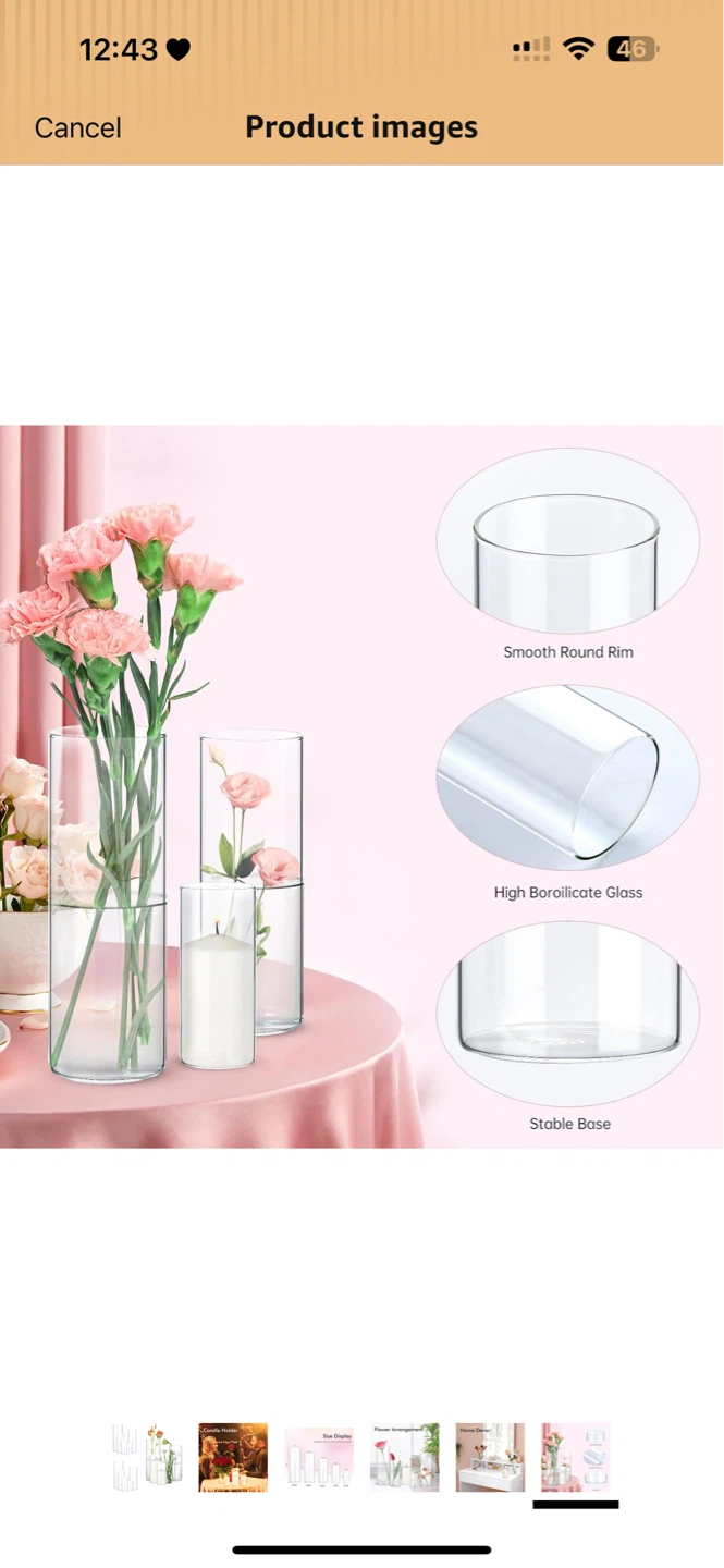 Set of 10 Clear Glass Cylinders Vases - photo 5