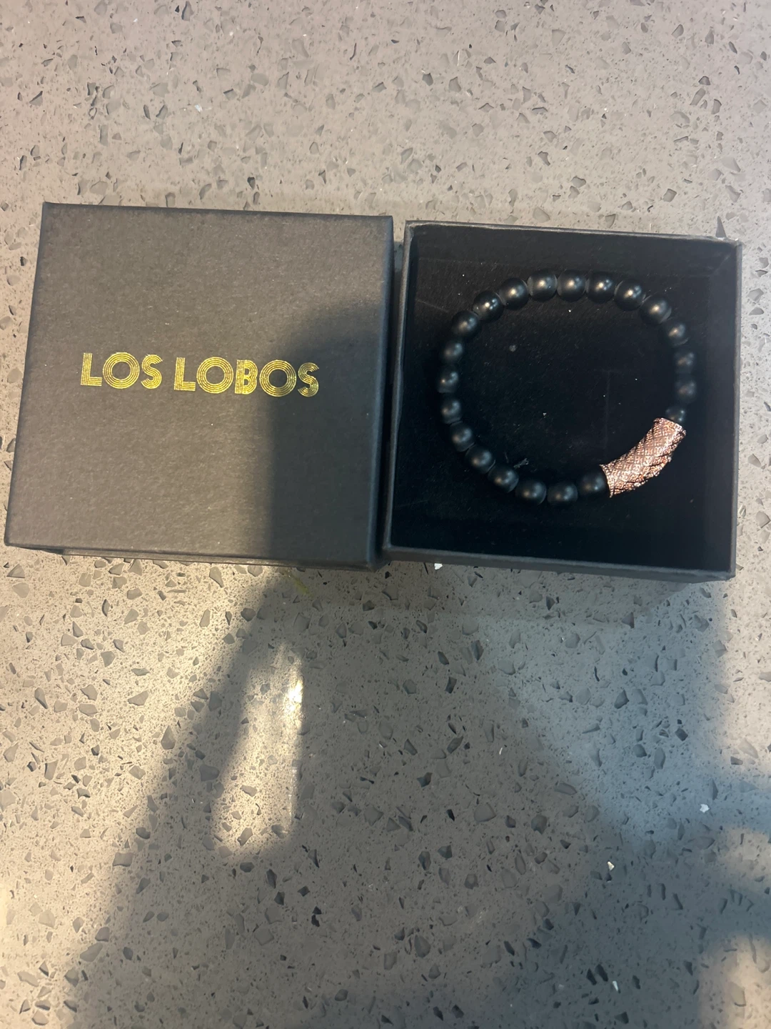 Los Lobos Beaded Bracelet with Tiger Eye and Onyx