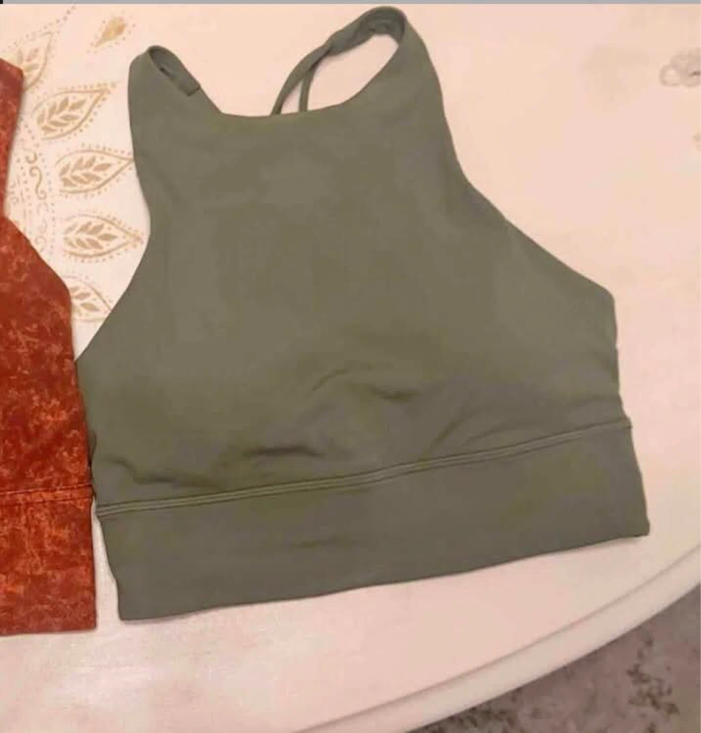 Lululemon High Neck Sports Bra - Olive Green