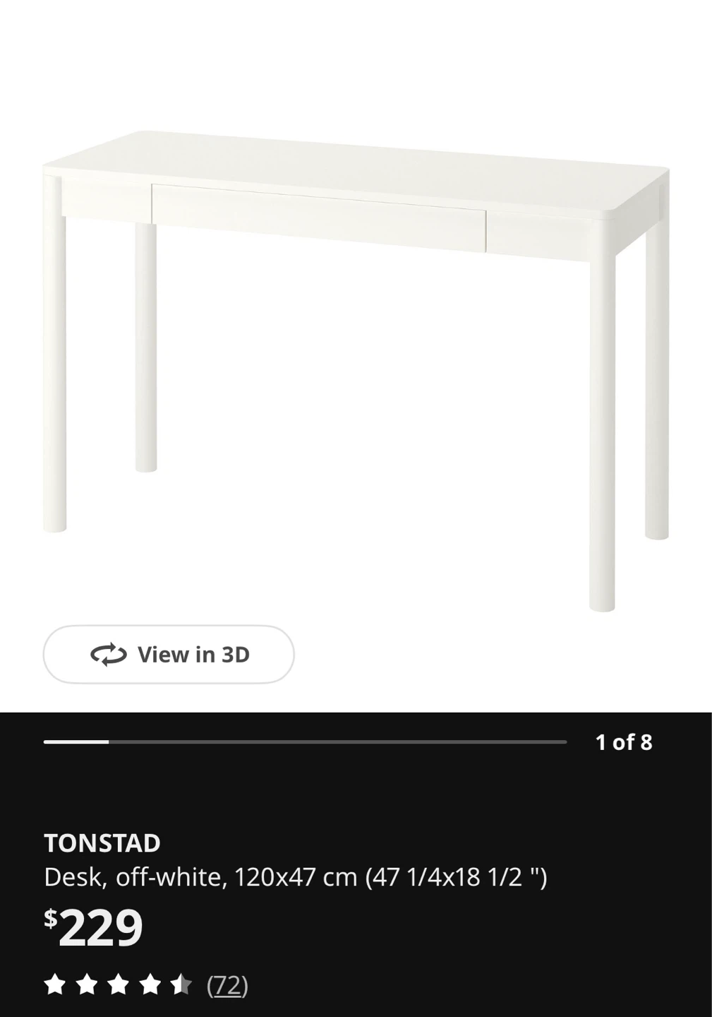 White IKEA TONSTAD Desk