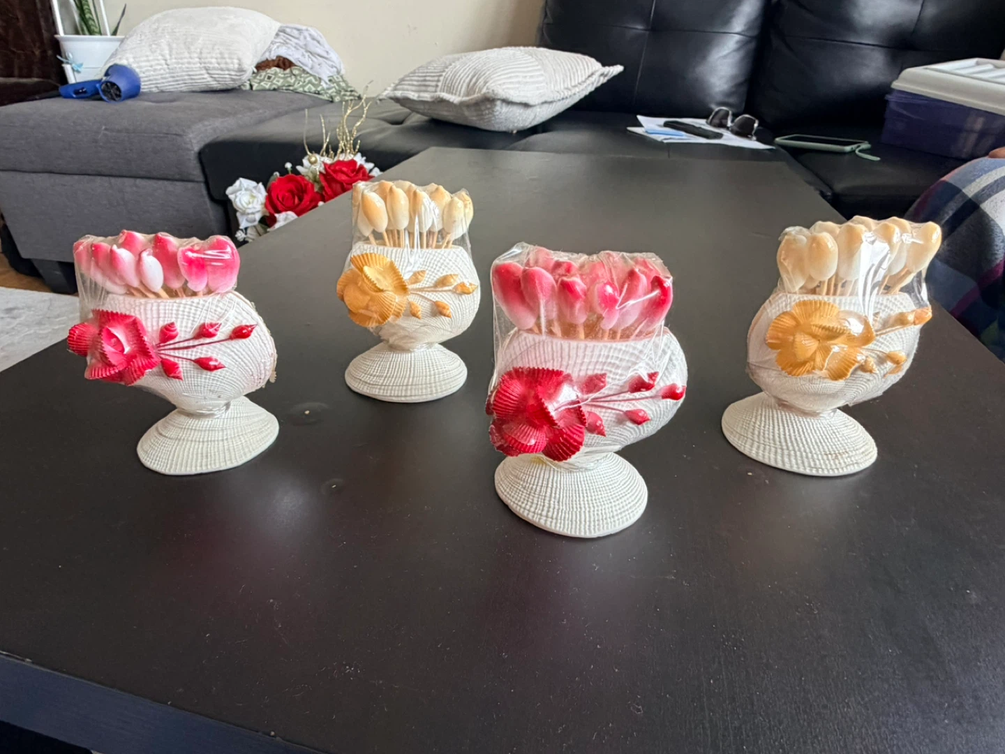 Set of 4 Decorative Shell Toothpick Holders - photo 4
