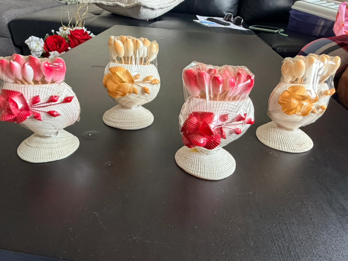 Set of 4 Decorative Shell Toothpick Holders - photo 3