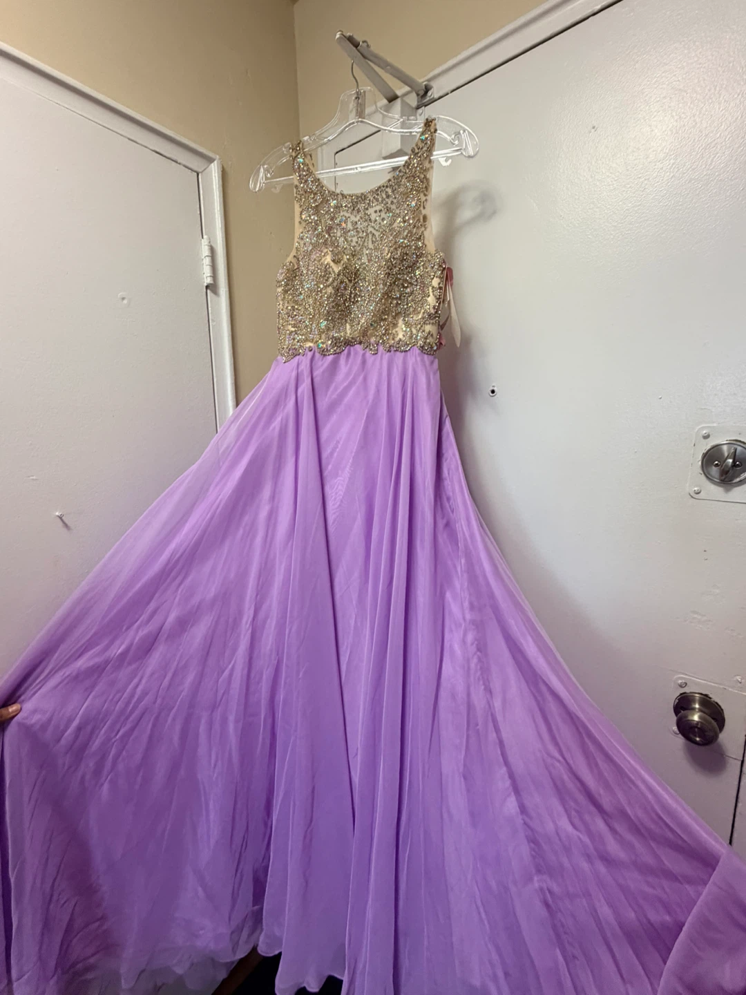 Purple Beaded Formal Gown - photo 2