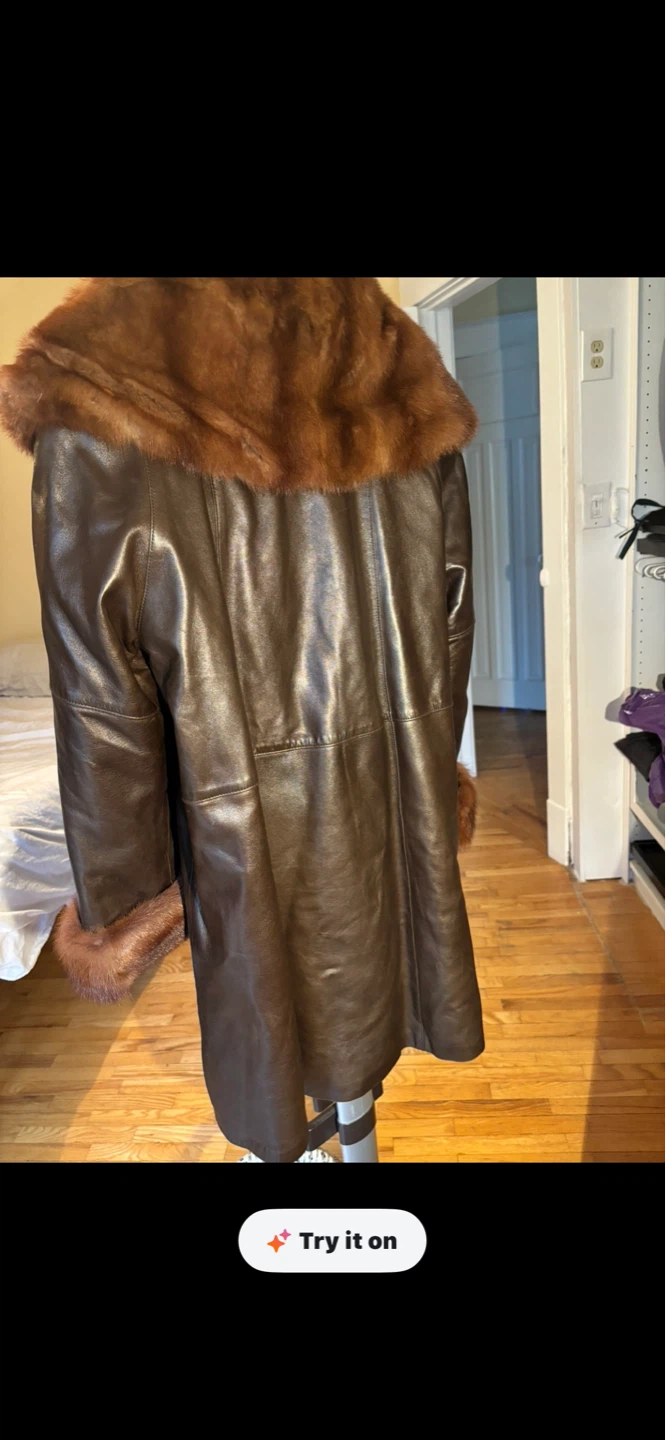 Vintage Sprung Frères Paris Leather Fur Coat - photo 4