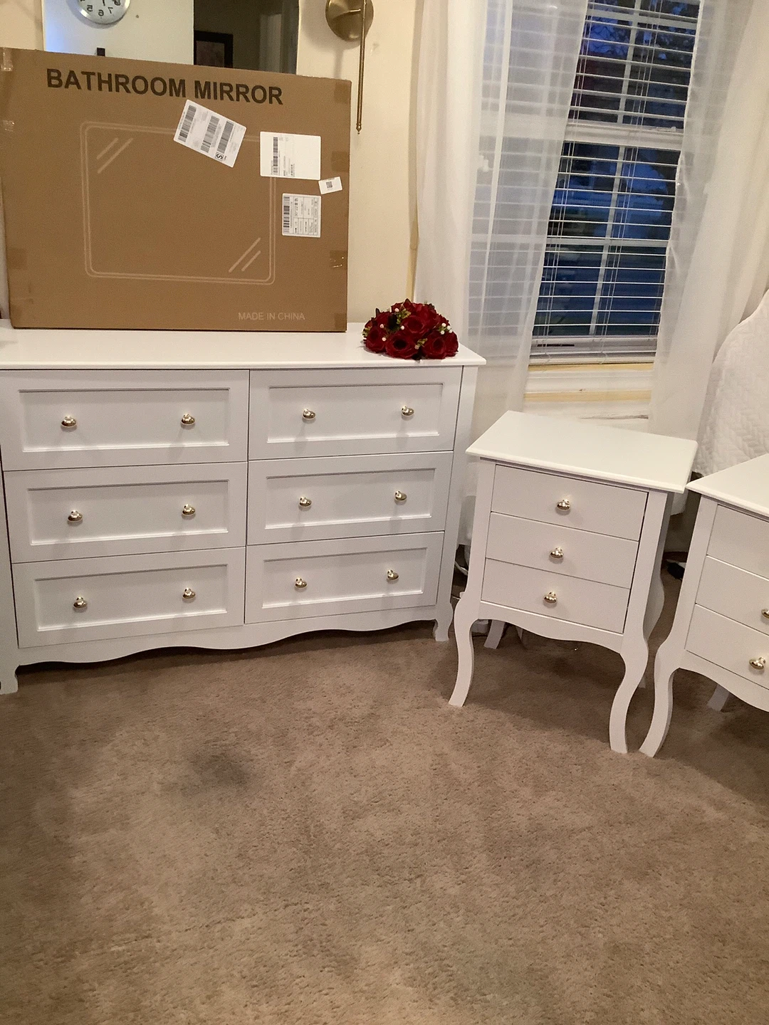 White Dresser and Two Nightstands Set - photo 2