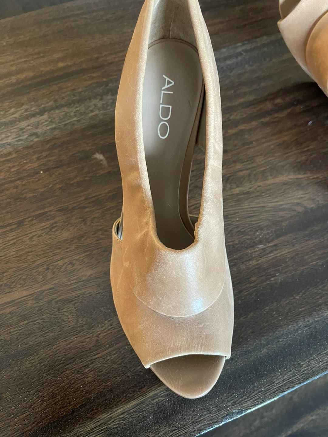 ALDO Women's Tan Peep-Toe Heels - photo 3