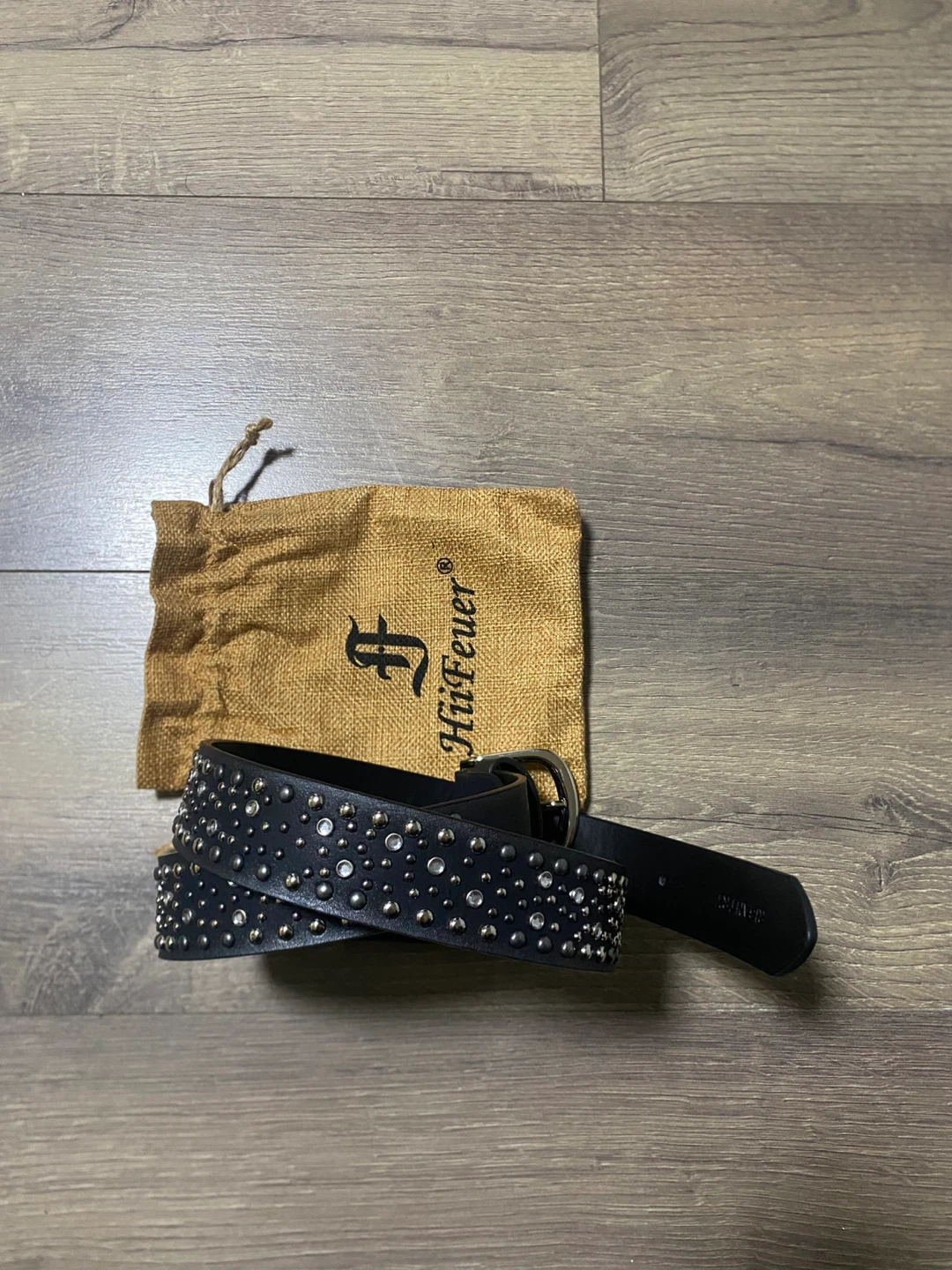 HiiFeuer Black Studded Belt with Pouch - photo 2