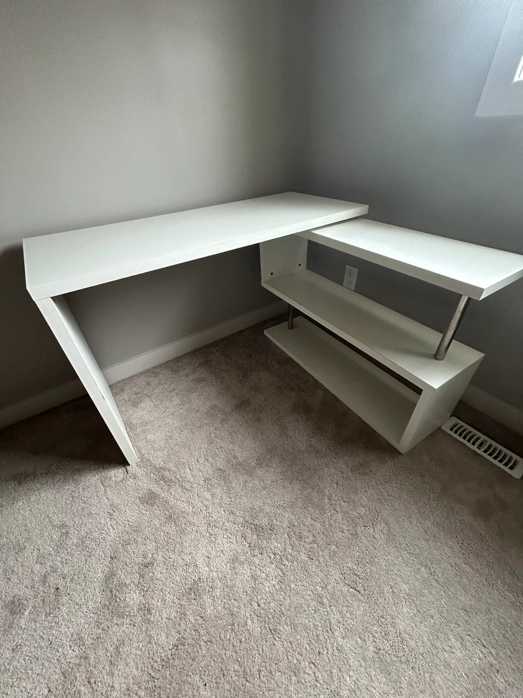 White Modern L-Shaped Desk