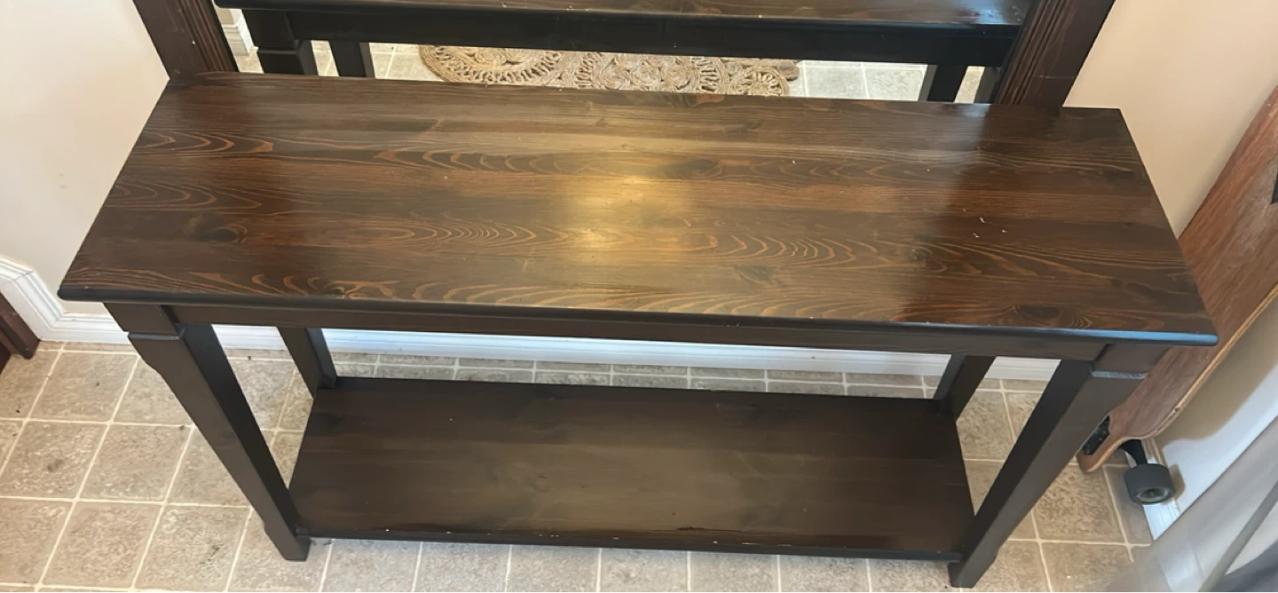 Dark Wood Console Table and mirror - photo 2
